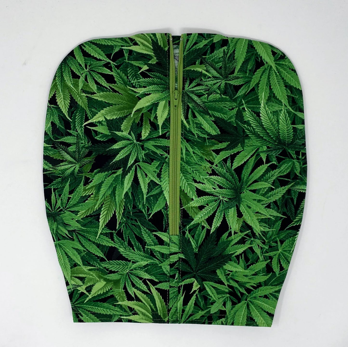 Marijuana leaf urine bag cover use with double hanger bag style Bard or Medline closed system drainage
