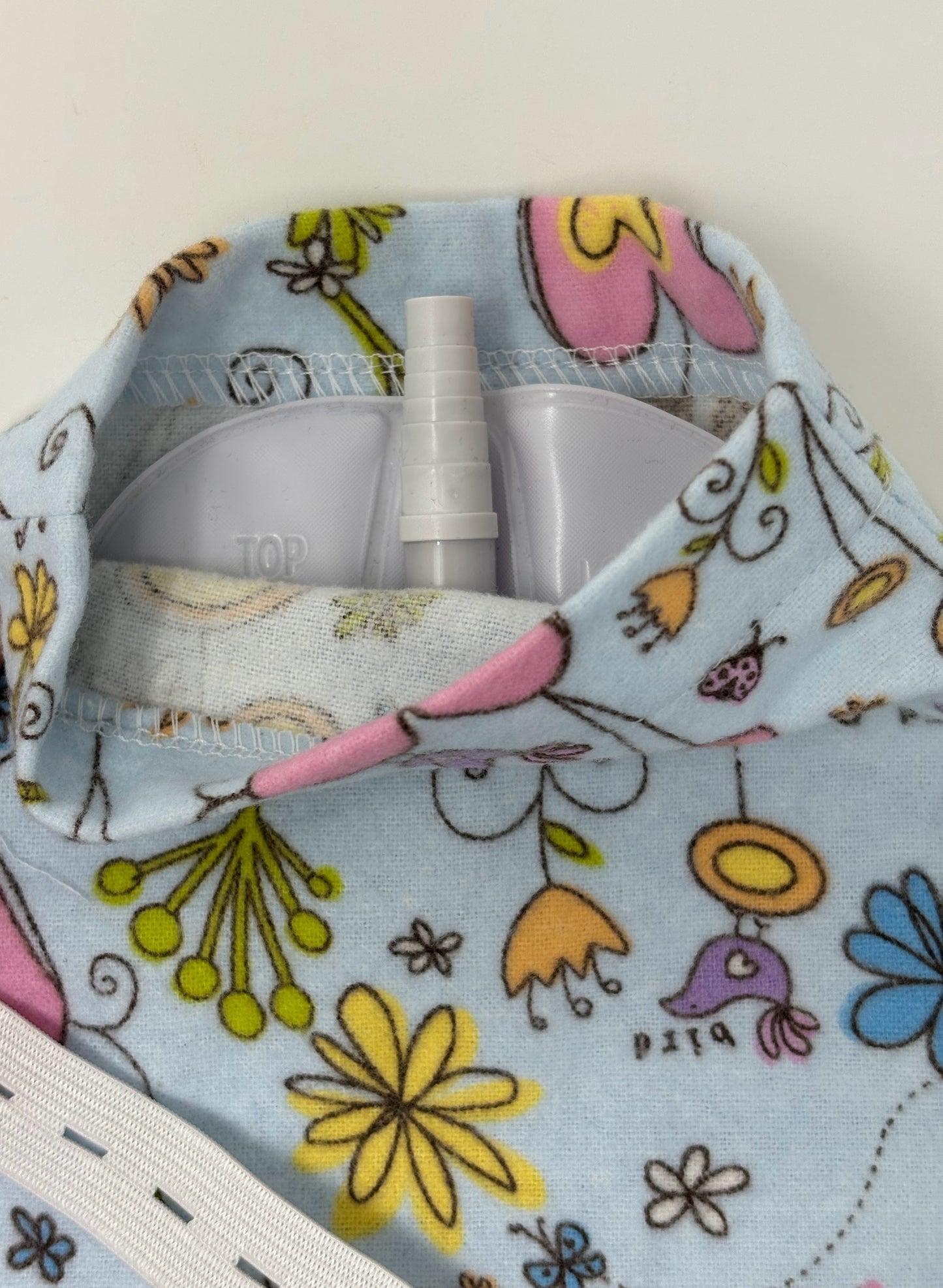 Adorable Soft Blue Flannel Leg Bag Cover 1000ml volume