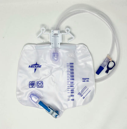 Roosters catheter bag cover for foley users. Discreet covering for urine or bile collection system. No need to remove cover to empty. Modest