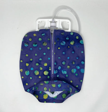 Catheter Bag Cover: Discreet Bedside Urine Drainage,Purple batik print
