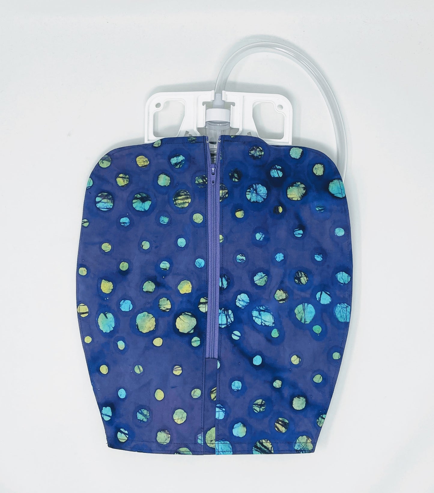 Catheter Bag Cover: Discreet Bedside Urine Drainage,Purple batik print