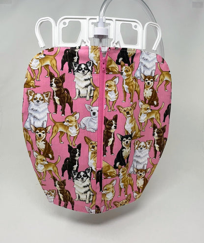 Chihuahua print catheter bag cover