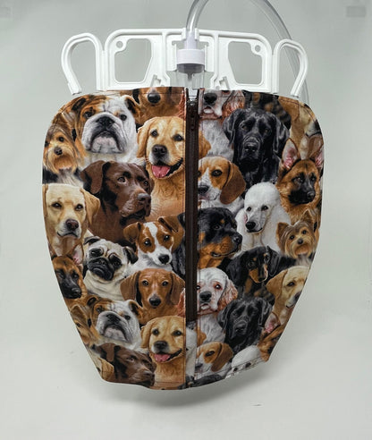 Cotton Dog Print Catheter bag cover