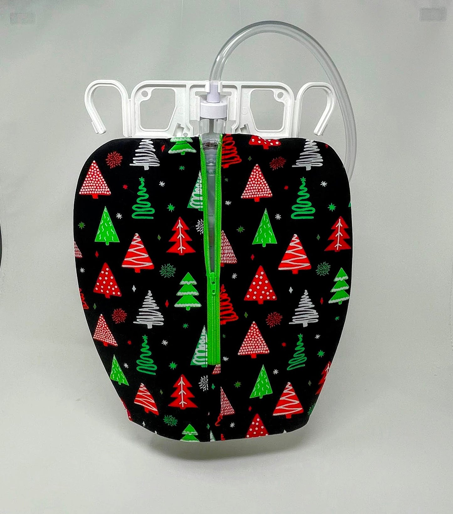 Christmas Tree Foley Catheter Bag Cover - 2000ml Zippered Privacy Pouch