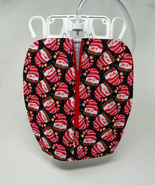 Festive Snowman Urine Bag Cover: 2000ml Catheter Bag, Discreet Design