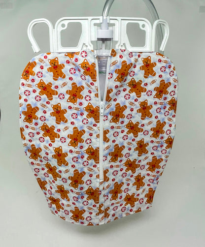 Gingerbread Cat Catheter Bag Cover: 2000ml Urine Collection System