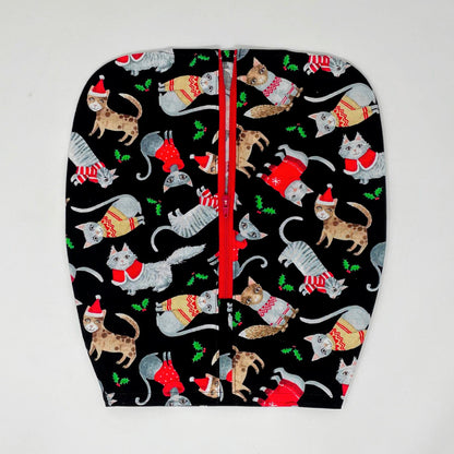 Holiday Cats Catheter Bag Cover: 2000ml Zippered Urine Bag