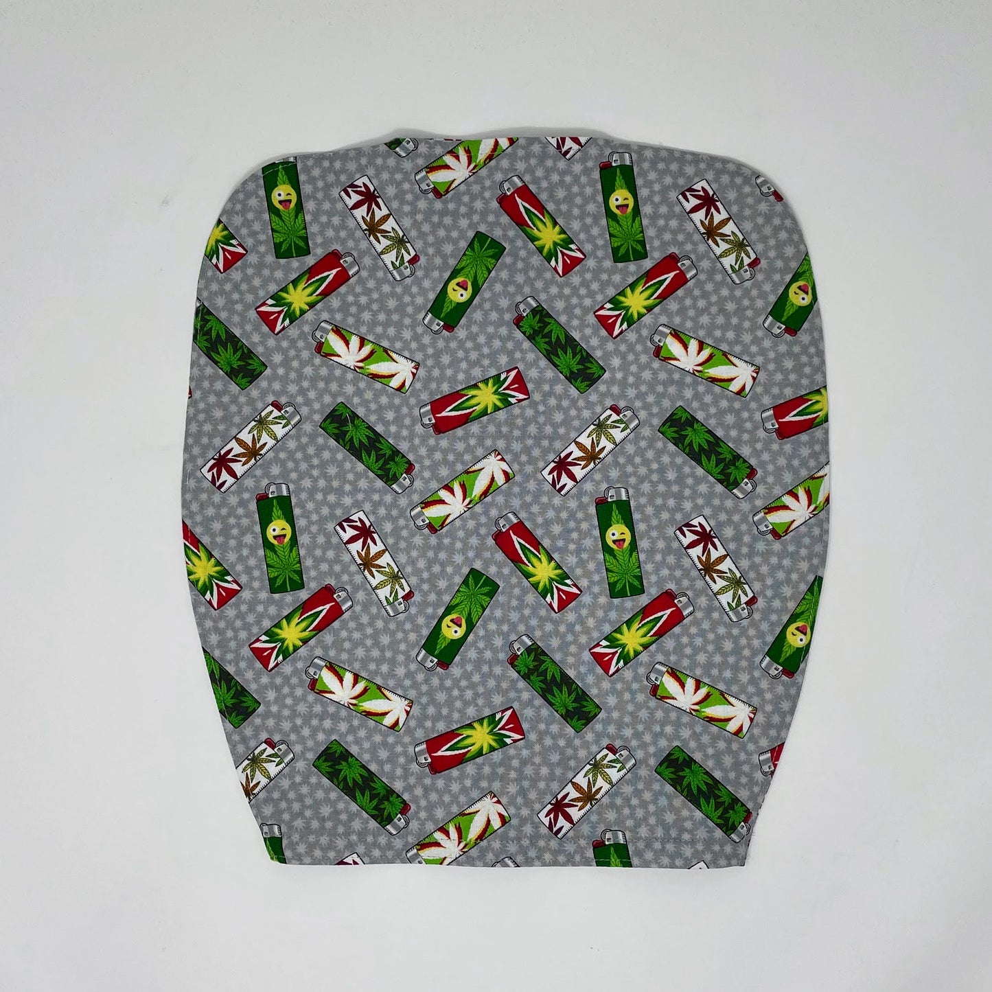 Joint lighters catheter bag cover, double hanger style. Weighted open hem for easy drain port access. Foley user dignity bag cover