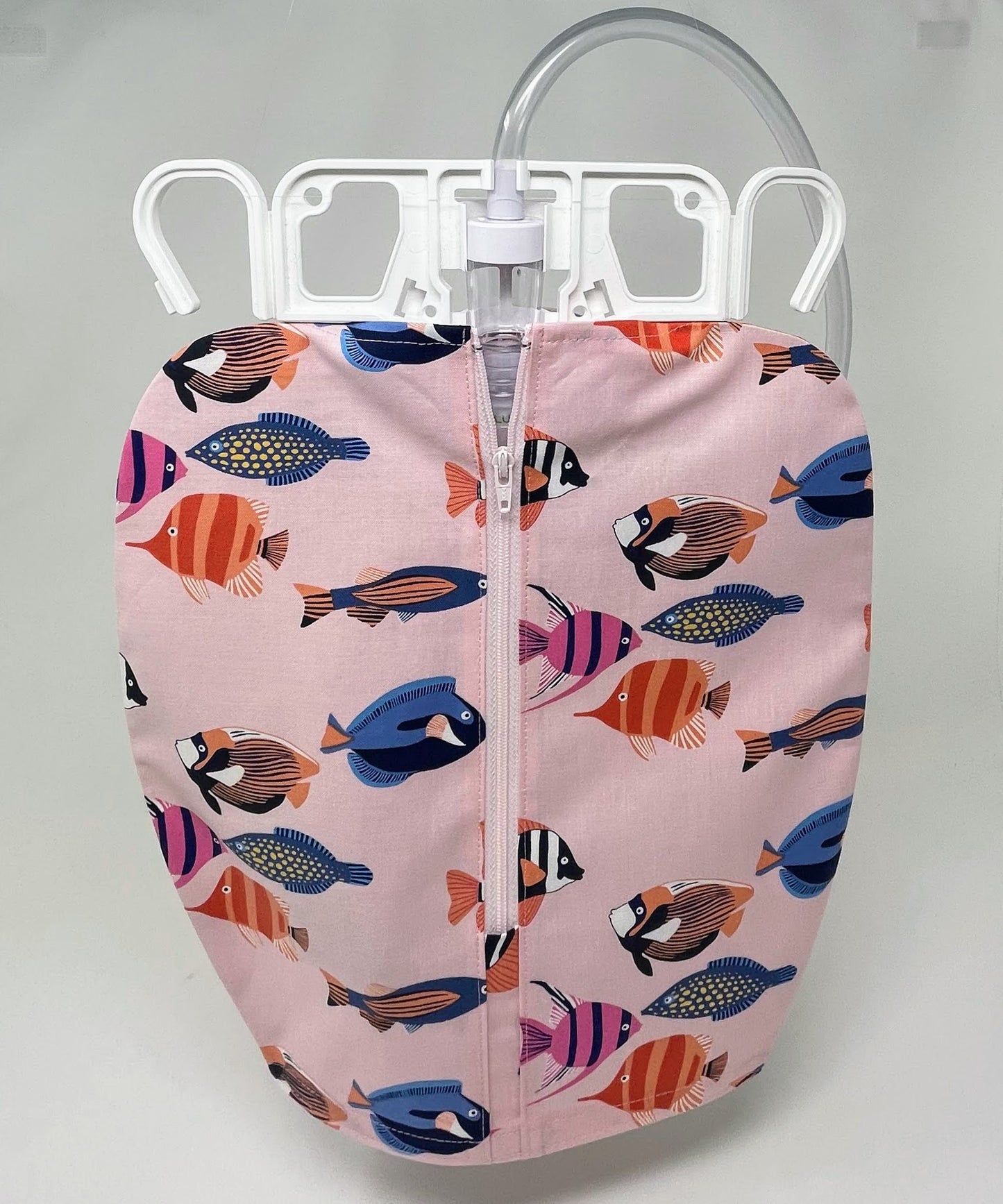 Tropical Fish Catheter Bag Cover: Zippered 2000ml Foley Bag