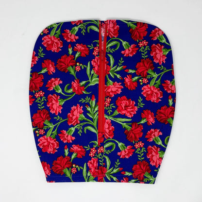 Red Carnations Urine Bag Cover: Zippered Cotton Foley Bag Protector