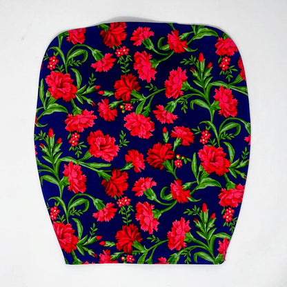 Red Carnations Urine Bag Cover: Zippered Cotton Foley Bag Protector