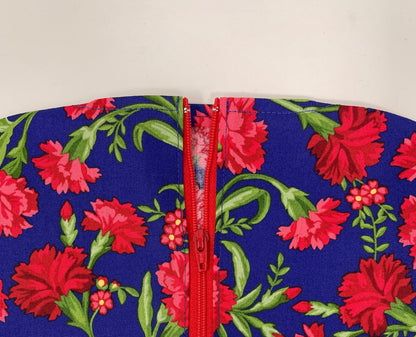 Red Carnations Urine Bag Cover: Zippered Cotton Foley Bag Protector