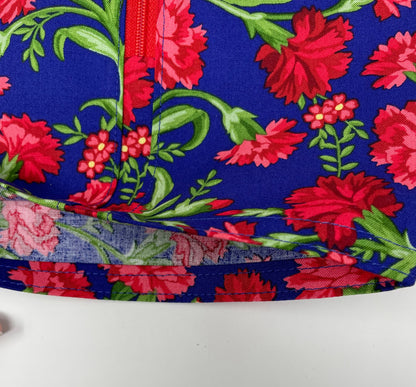 Red Carnations Urine Bag Cover: Zippered Cotton Foley Bag Protector