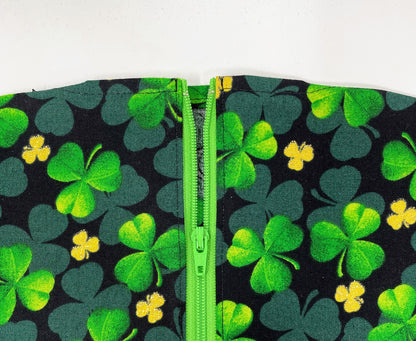 Shamrock Catheter Bag Cover: Zippered Cotton Privacy Sleeve