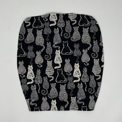 Cat Sillouette Catheter Bag Cover: Zip front open hem