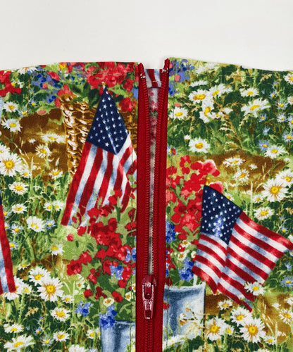 Summer flowers and flags foley bile bag cover. For use with double hanger 2000ml collection bags