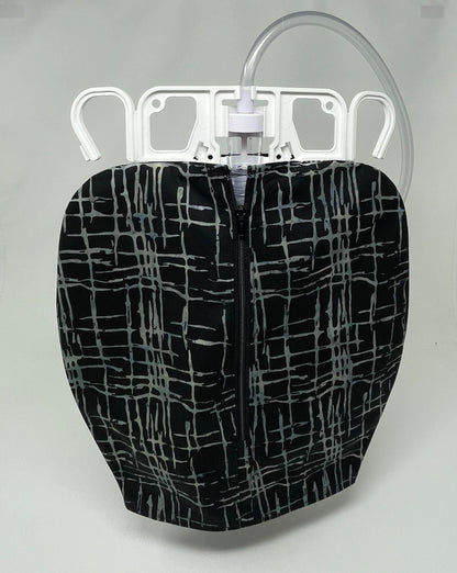 Batik Cotton Urine Bag Cover: 2000ml Zippered Catheter Bag