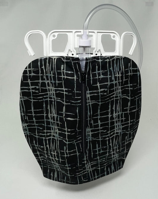 Batik Cotton Urine Bag Cover: 2000ml Zippered Catheter Bag