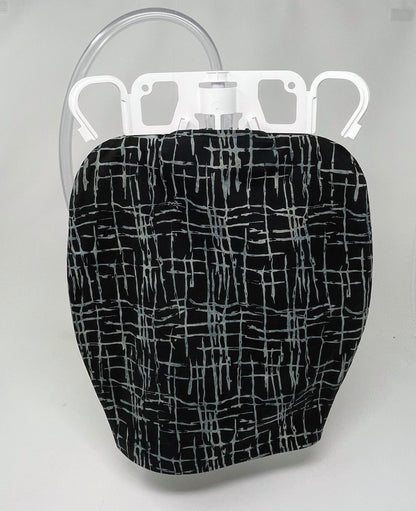 Batik Cotton Urine Bag Cover: 2000ml Zippered Catheter Bag