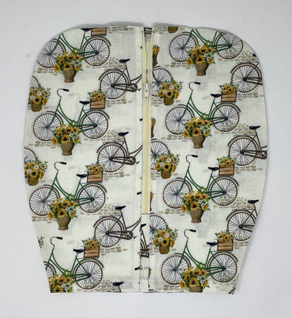 Vintage Bicycle Print Urine Bag Cover:with Zipper Closure