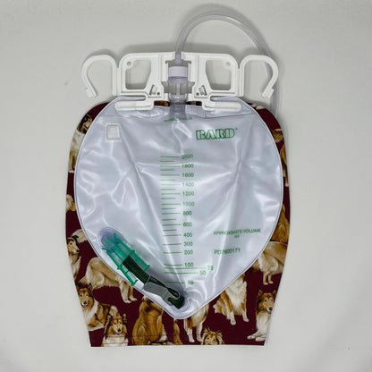 Collie Dog Catheter Bag Cover: Discreet Foley Bag with Zipper