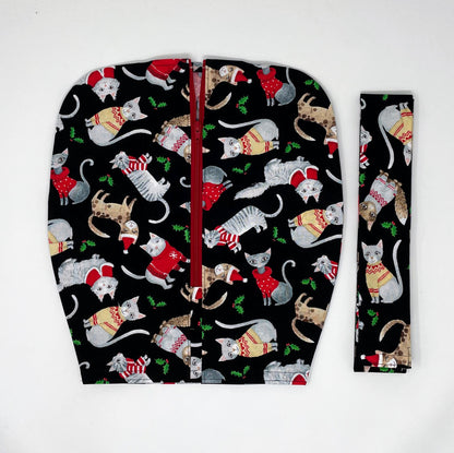 Holiday Cats Catheter Bag Cover with Tubing Cover
