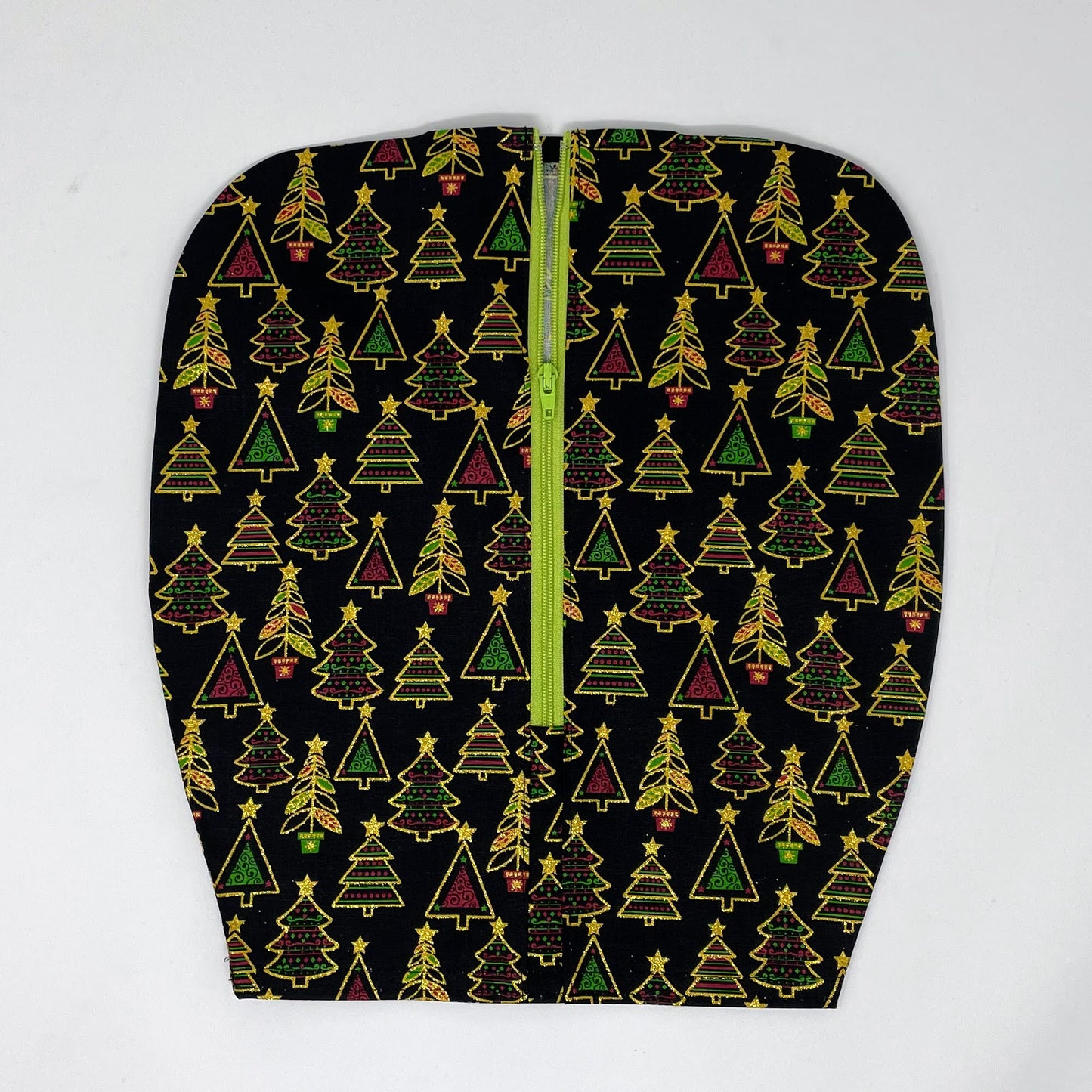 Christmas Tree Catheter Bag Cover: Metallic Gold Detail, Easy Zip