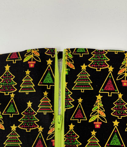 Christmas Tree Catheter Bag Cover: Metallic Gold Detail, Easy Zip