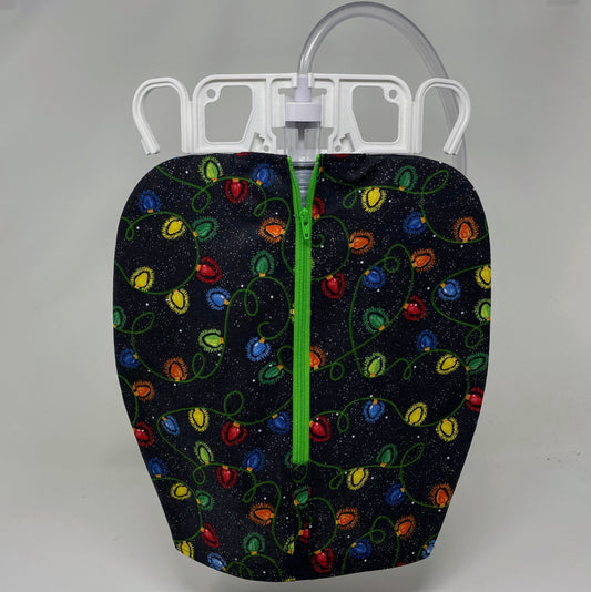 Christmas Lights Catheter Bag Cover: 2000ml Urine Collection System
