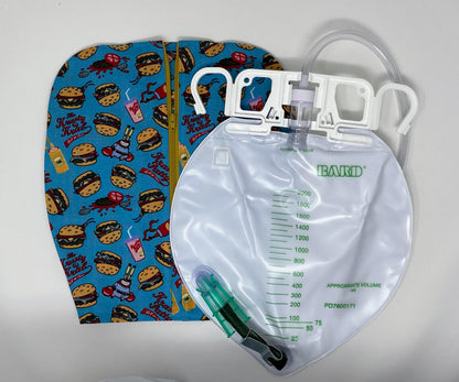 Krusty catheter bag cover fits 2000ml urine collection system(see pictures)Zip closure, weighted open hem. Confident in public with bag