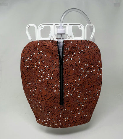 Cheetah print catheter bag cover for 2000ml double hanger closed system drain bag