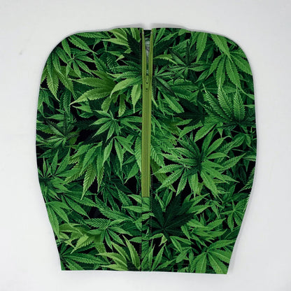 Marijuana leaf urine bag cover use with double hanger bag style Bard or Medline closed system drainage