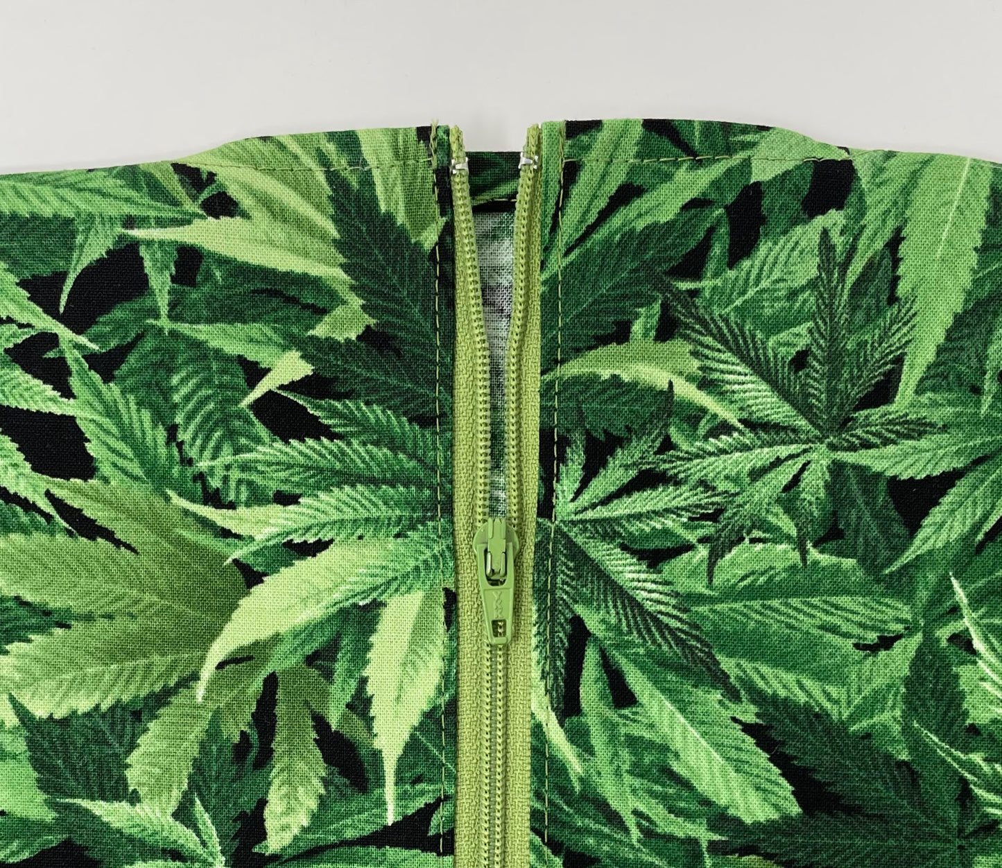 Marijuana leaf urine bag cover use with double hanger bag style Bard or Medline closed system drainage
