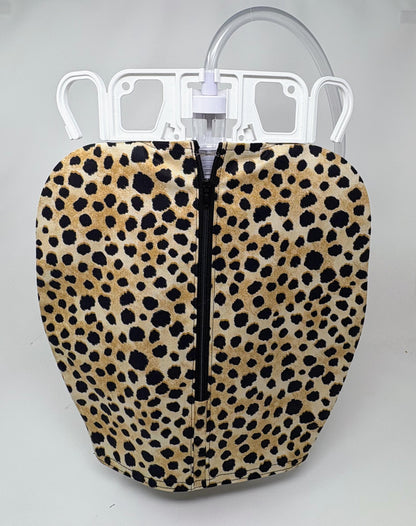 Animal print catheter bag cover for 2000ml double hanger drain bag is discreet, stylish and easy to use