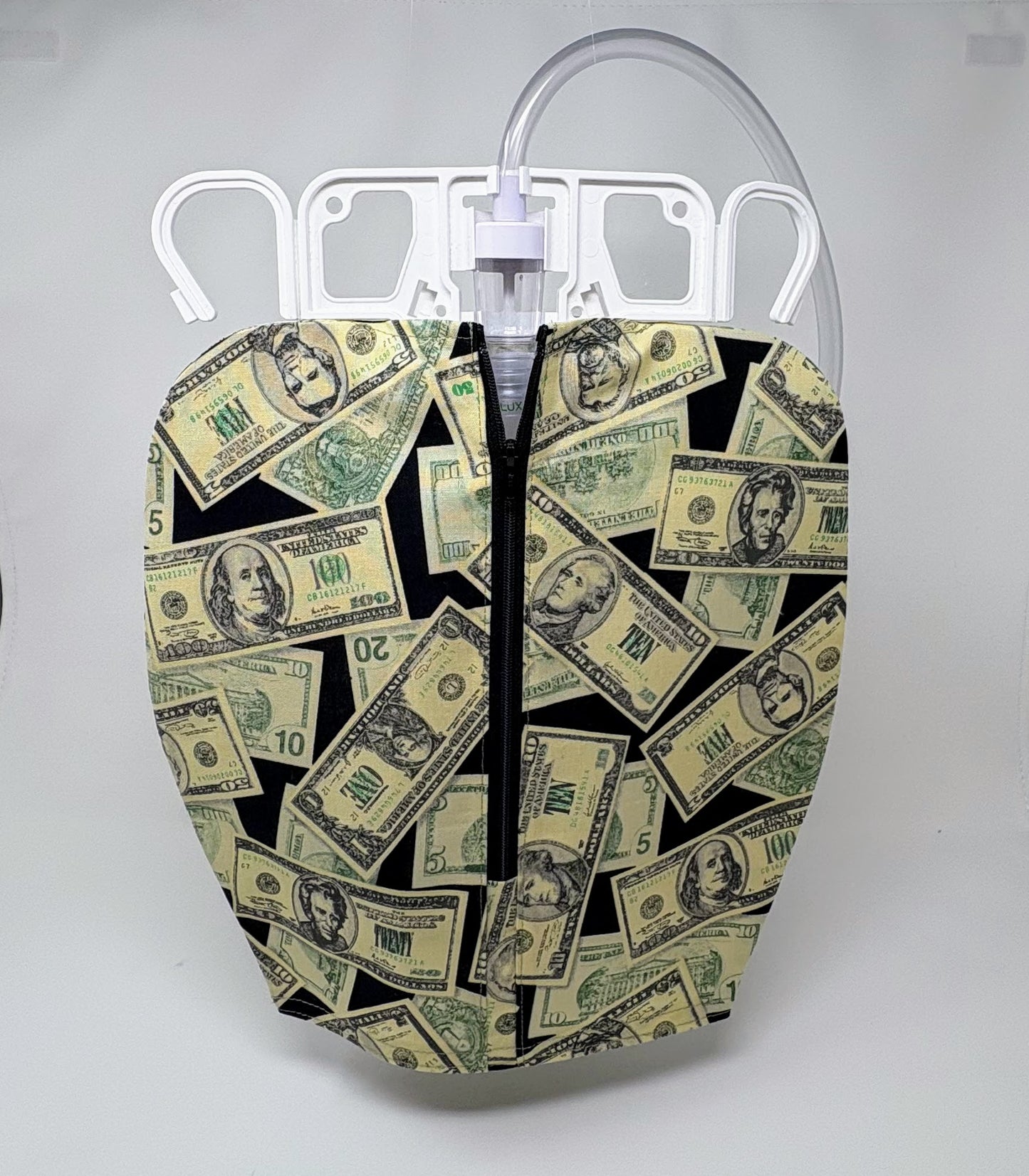 US Currency Catheter Bag Cover:2000ml, Zippered Front