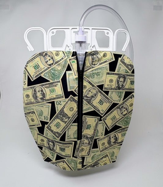 US Currency Catheter Bag Cover:2000ml, Zippered Front