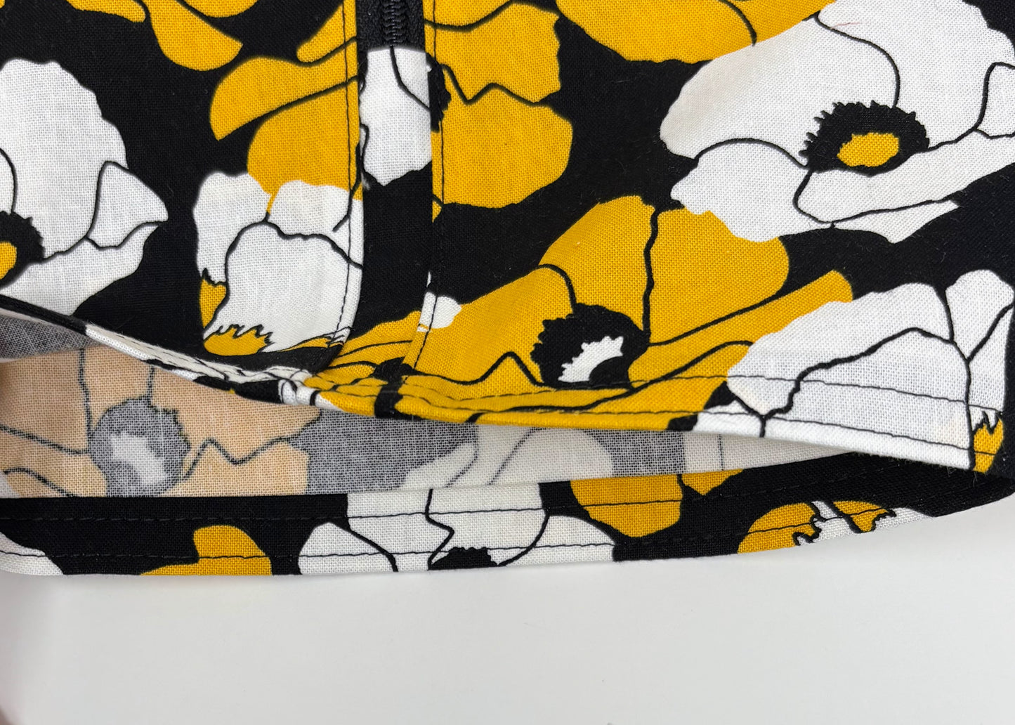 Bold Floral Zip Urine Catheter Bag Cover: with matching snap around tubing cover