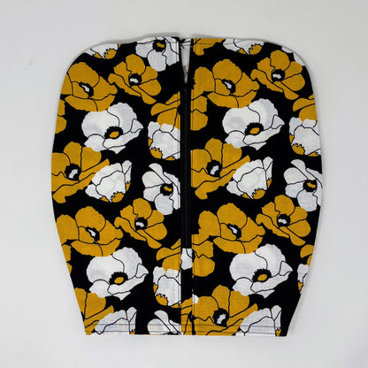 Bold Floral Zip Urine Catheter Bag Cover: with matching snap around tubing cover