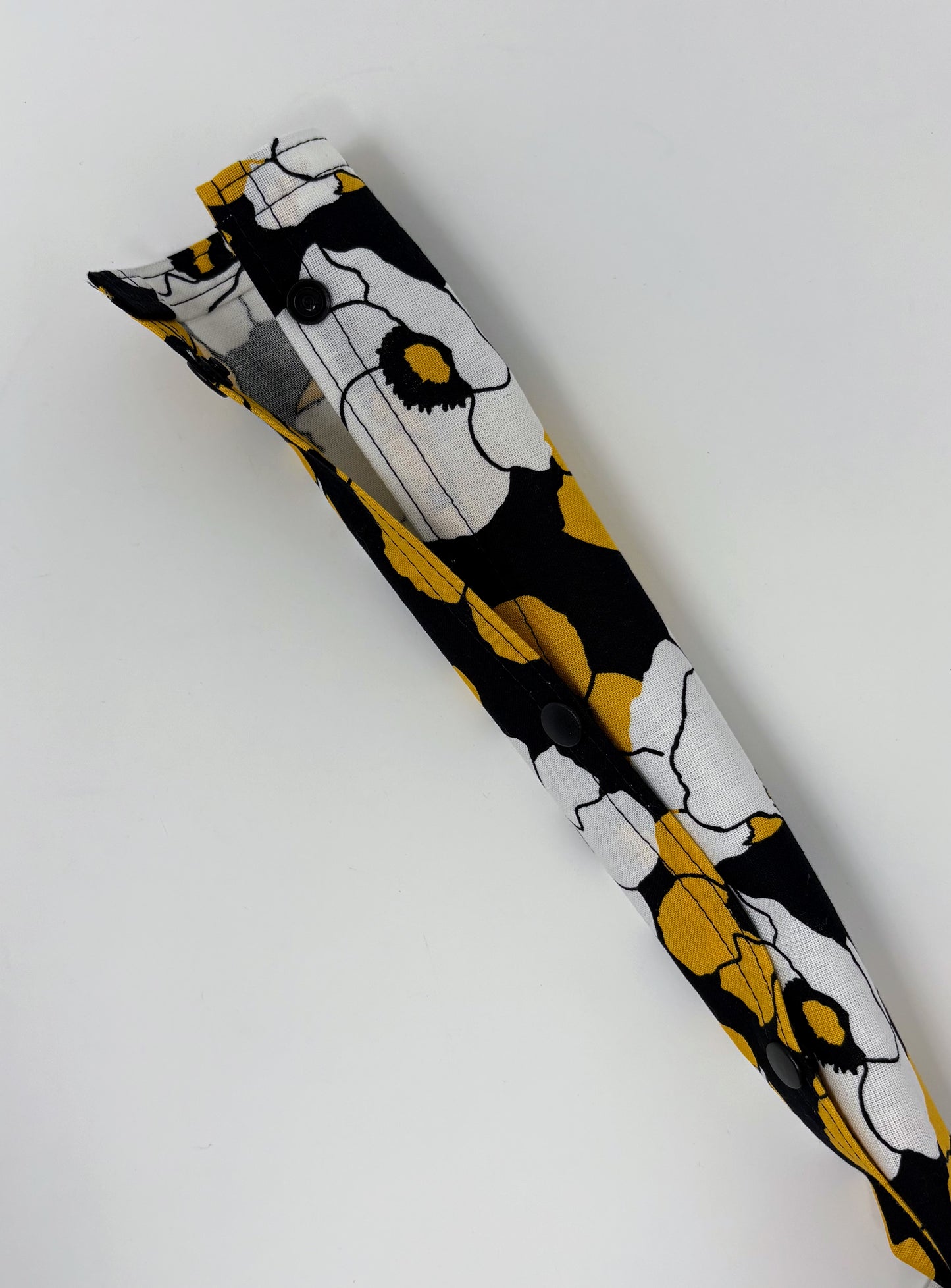 Bold Floral Zip Urine Catheter Bag Cover: with matching snap around tubing cover