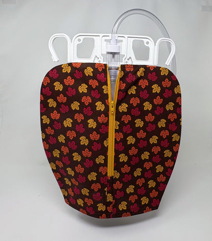 Autumn Leaves Catheter Bag Cover and Tubing Cover:Double Hanger