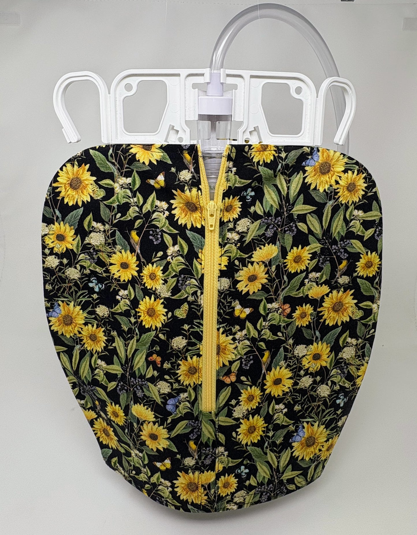 Sunflower Catheter Bag Cover: Double Hanger Style easy on and off