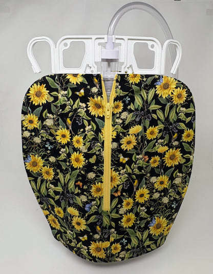 Sunflower Catheter Bag Cover: Double Hanger Style easy on and off