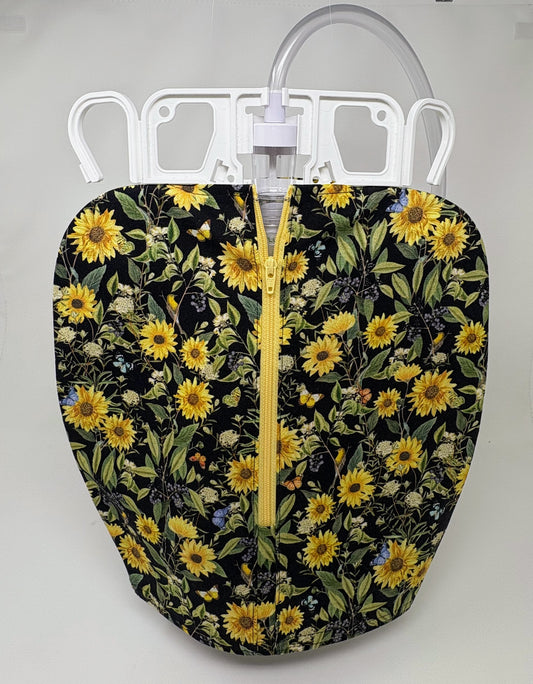 Sunflower Catheter Bag Cover: Double Hanger Style easy on and off