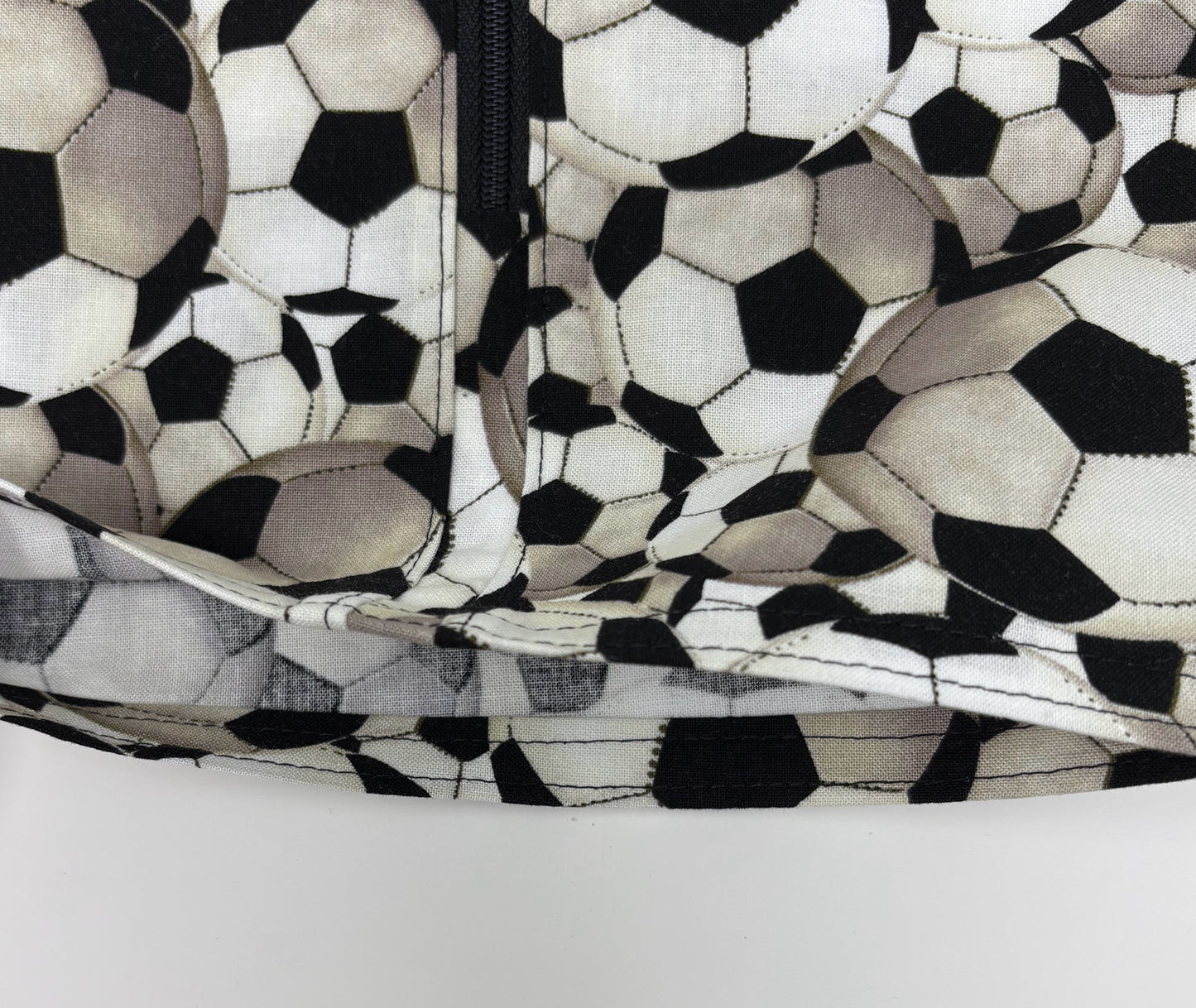 Soccer Catheter Bag Cover: Open Weighted Hem