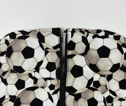 Soccer Catheter Bag Cover: Open Weighted Hem