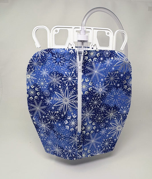 Snow Flakes Catheter Bag Cover:Double Hanger Privacy Cover