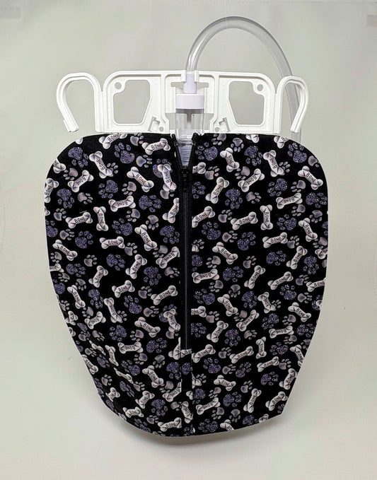 Catheter Bag Cover:Discreet Bedside Urine Drainage, Dog Bone Print
