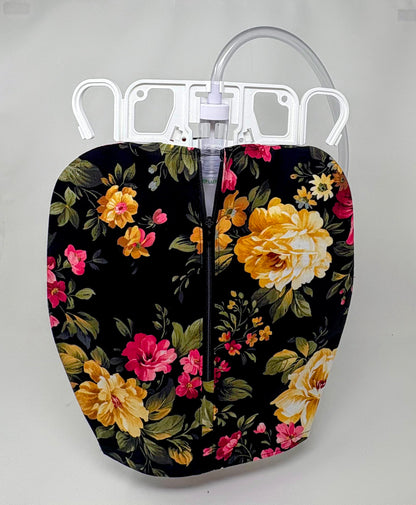 Big Floral Catheter Bag Cover: Private, keep out of public view