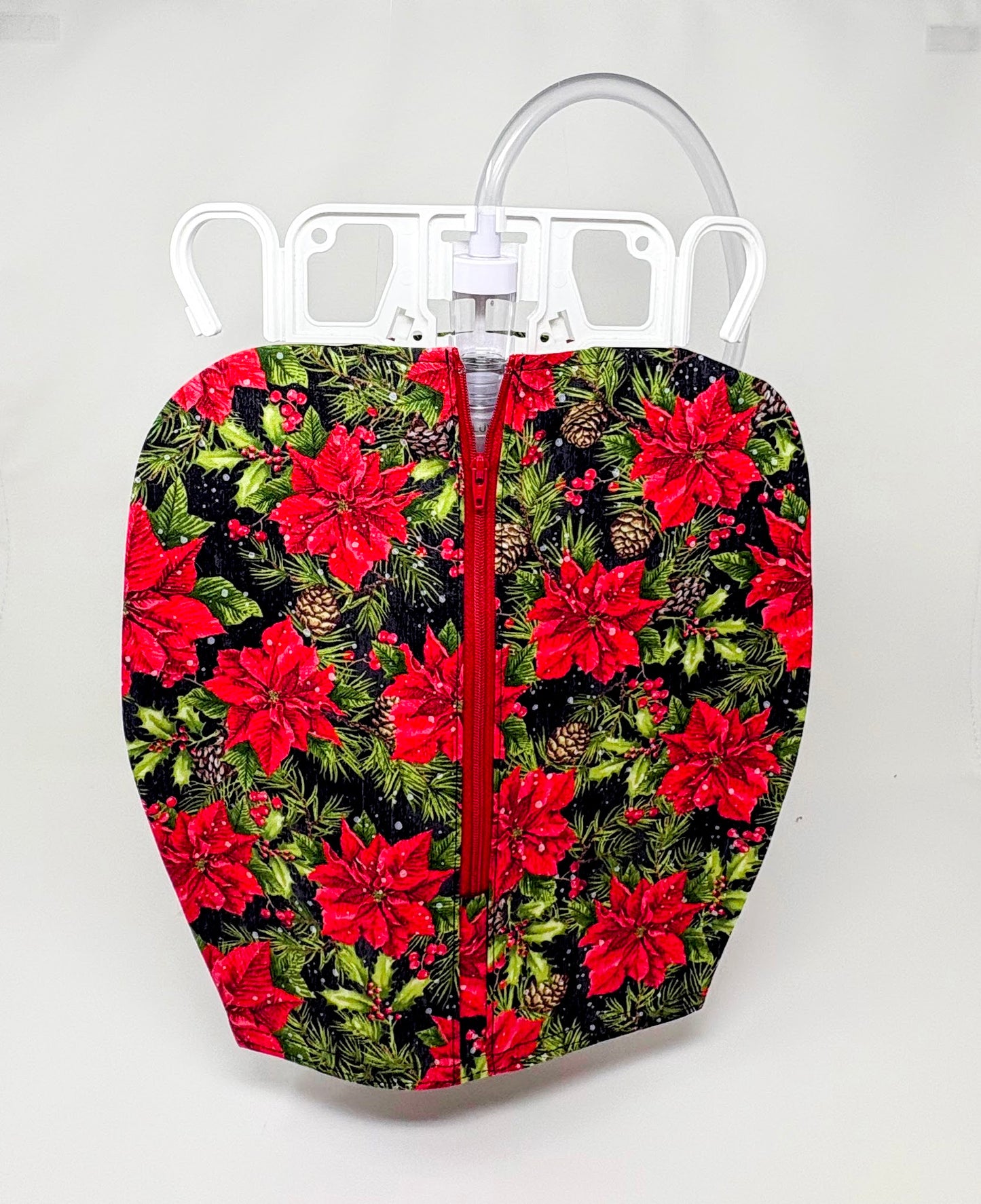 Poinsettia Catheter Bag Cover: 2000ml Double Hanger