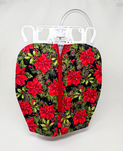 Poinsettia Catheter Bag Cover: 2000ml Double Hanger